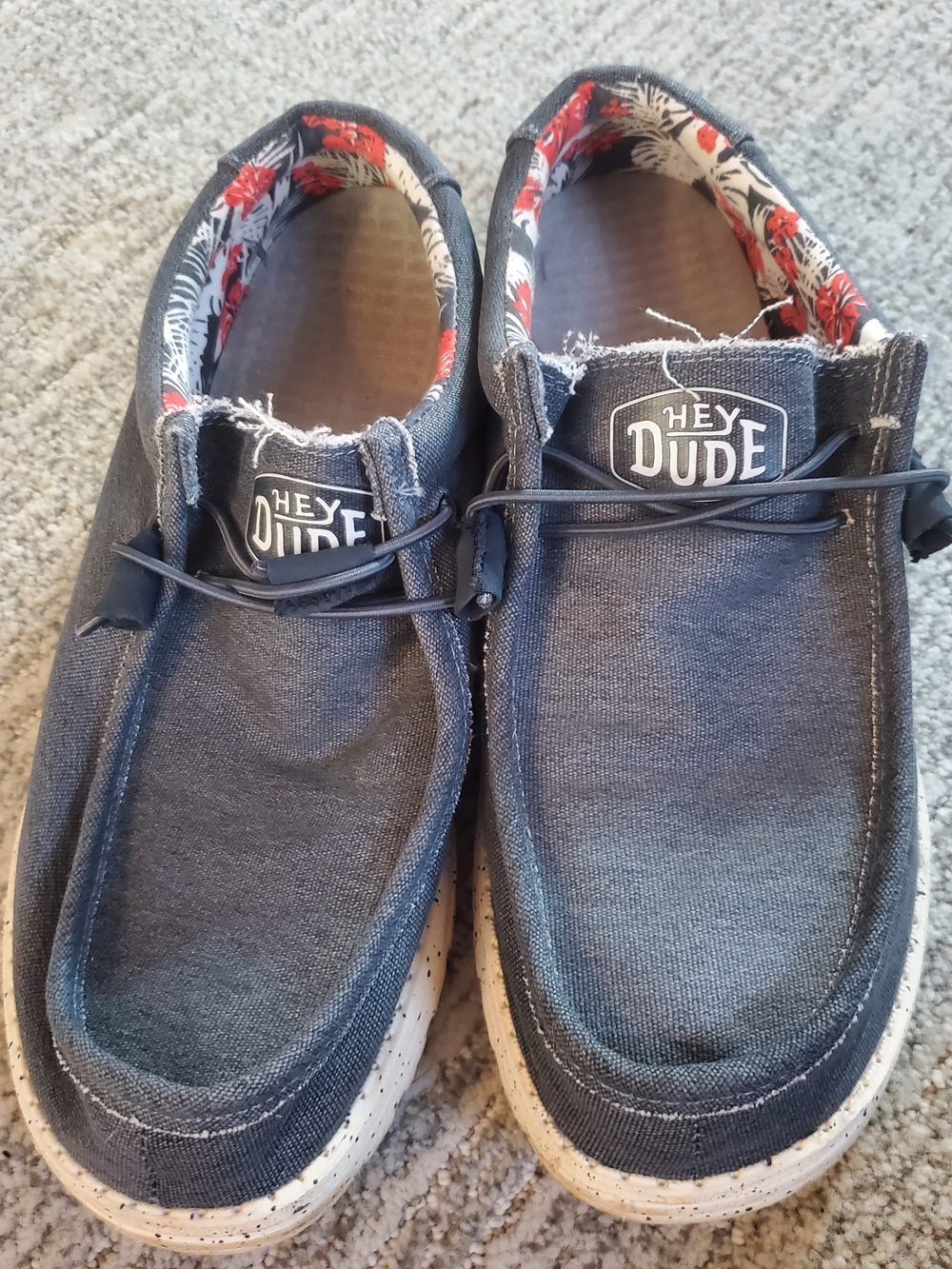 Hey Dude Men's Navy Canvas Slip-On Loafers